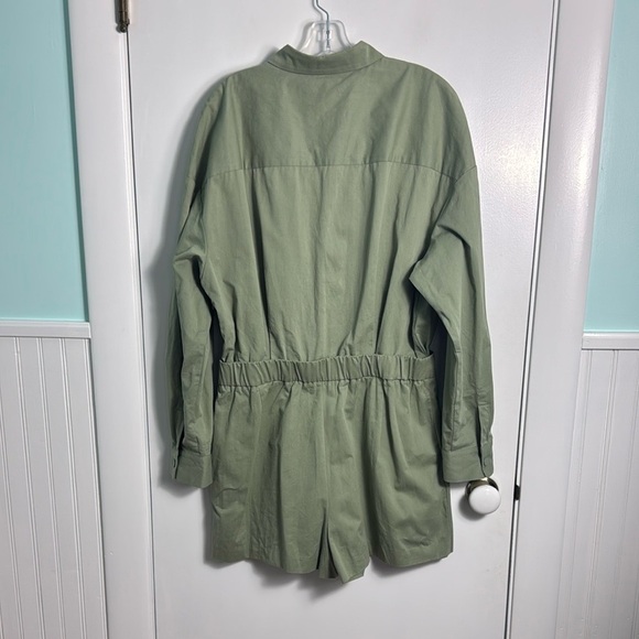 NWT Anthropologie Mare Mare Long-Sleeve Utility Romper Moss Green Size Large - Picture 8 of 12